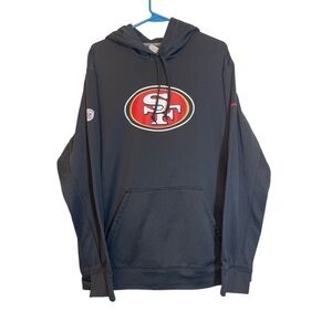 NFL San Francisco 49ers SF NIKE Therma-Fit Pullover Hoodie Black Size XL EUC